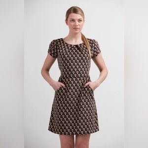 SM Wardrobe Mushroom Corduroy Mini Dress Toadstool Pockets Brown S/M